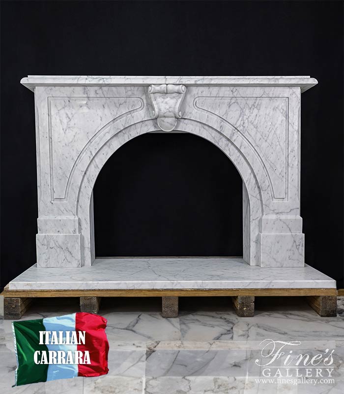Arched Style Carrara Marble Fireplace