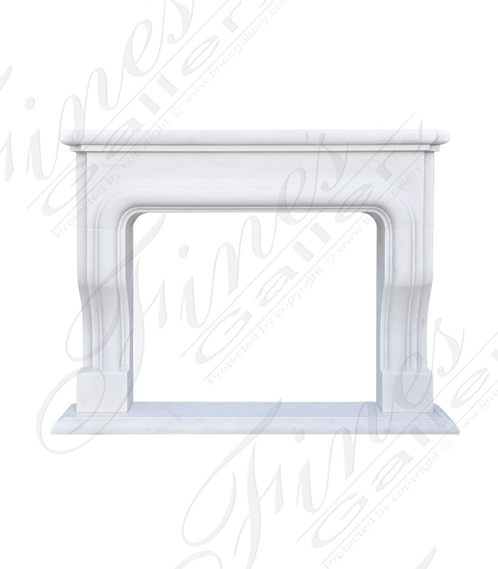 Very Sleek Pure White Marble Fireplace