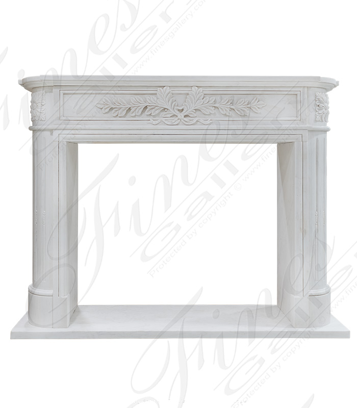 Imported Regency Style Fireplace Mantel in Statuary White Marble