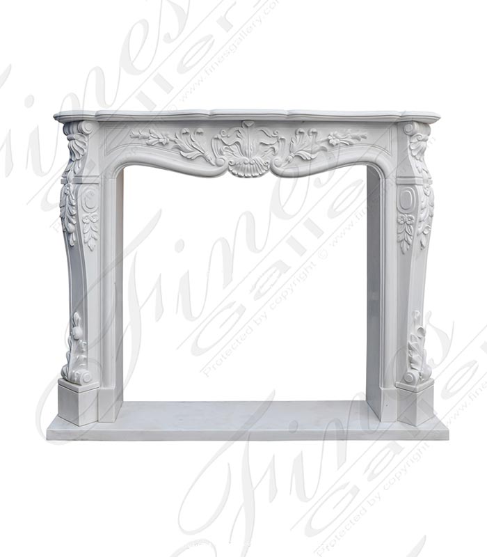 Louis XV French Mantel in Statuary White Marble