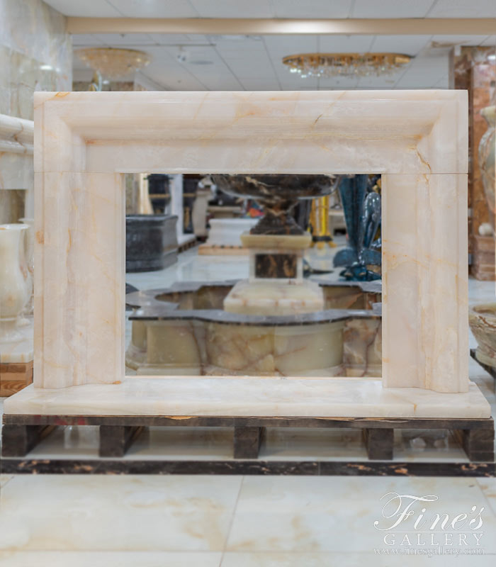 Luxurious Modern Style Fireplace Mantel in Rare Onyx