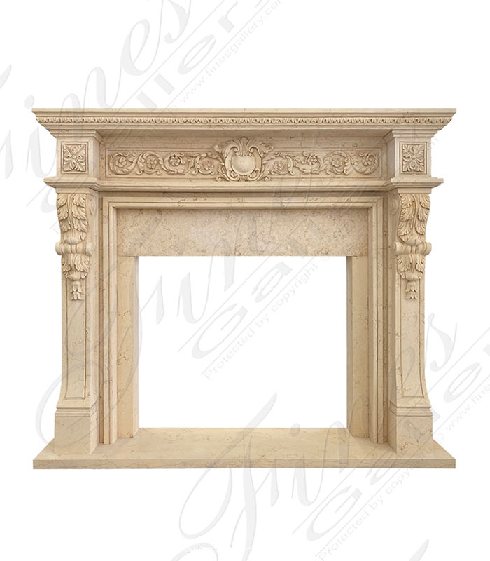 Elaborate Regency Style Mantel in Egypt Cream Marble