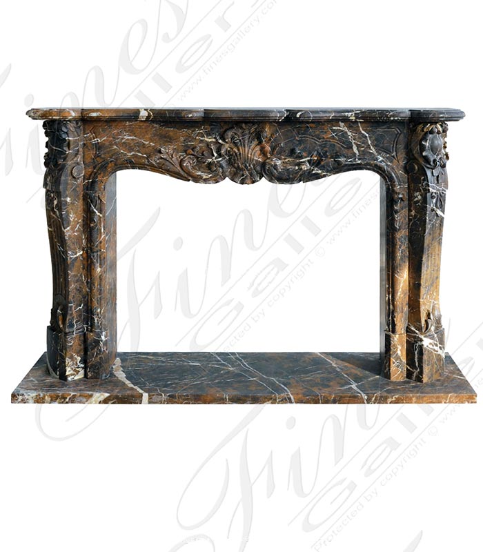 Louis XII Mantel in rare Portoro Marble