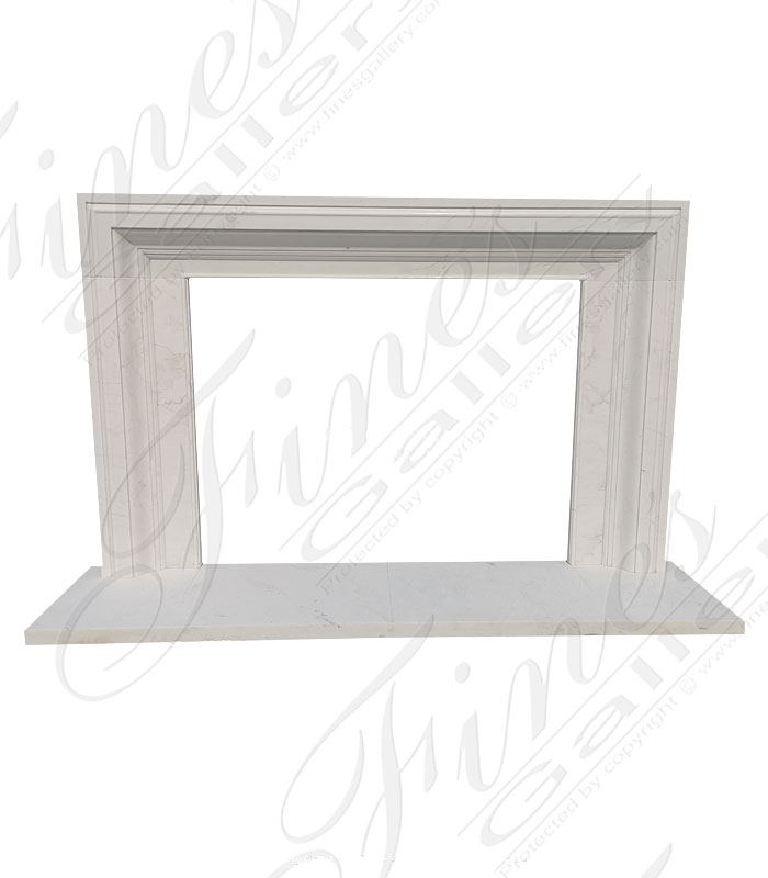 A Contemporary Style Fireplace Mantel in White Marble