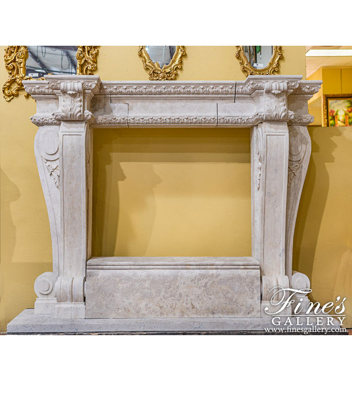 Oversized Tuscan Style Mantel in Light Travertine