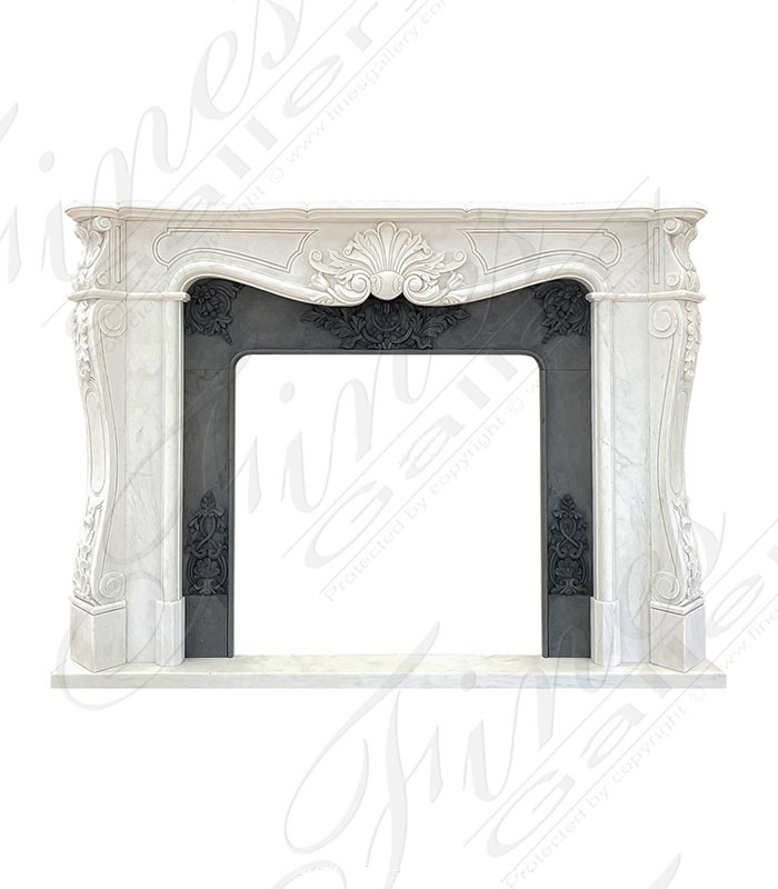 French Style Mantel with a Black Marble Insert