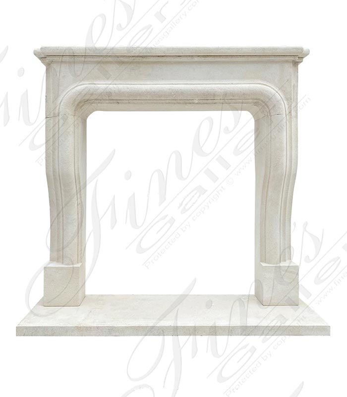 Old World French Limestone Mantelpiece