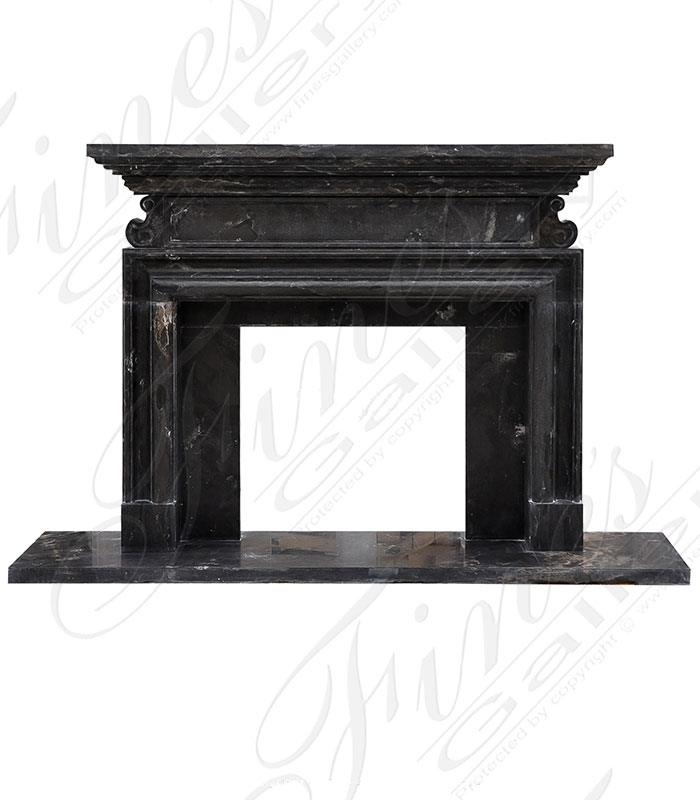 Bolection Style Mantel with Shelf in Empador Black Marble