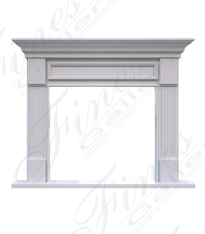 Contemporary Classic Fluted Mantel In Thassos White Marble