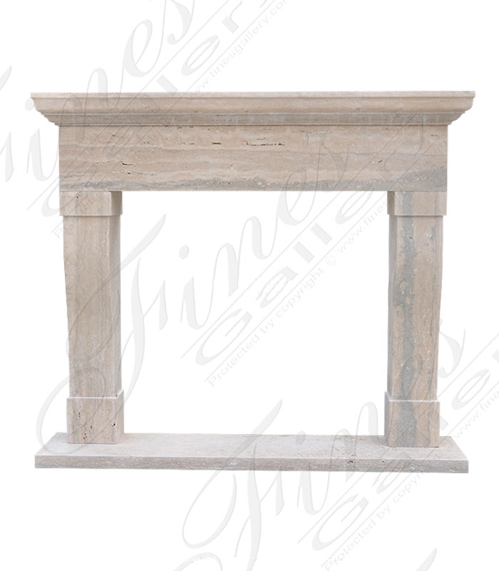 Classic Contemporary Style Mantel in Italian Roman Travertine