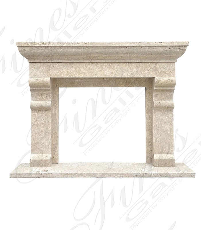 A Classic Contemporary Mantel in Italian Roman Travertine