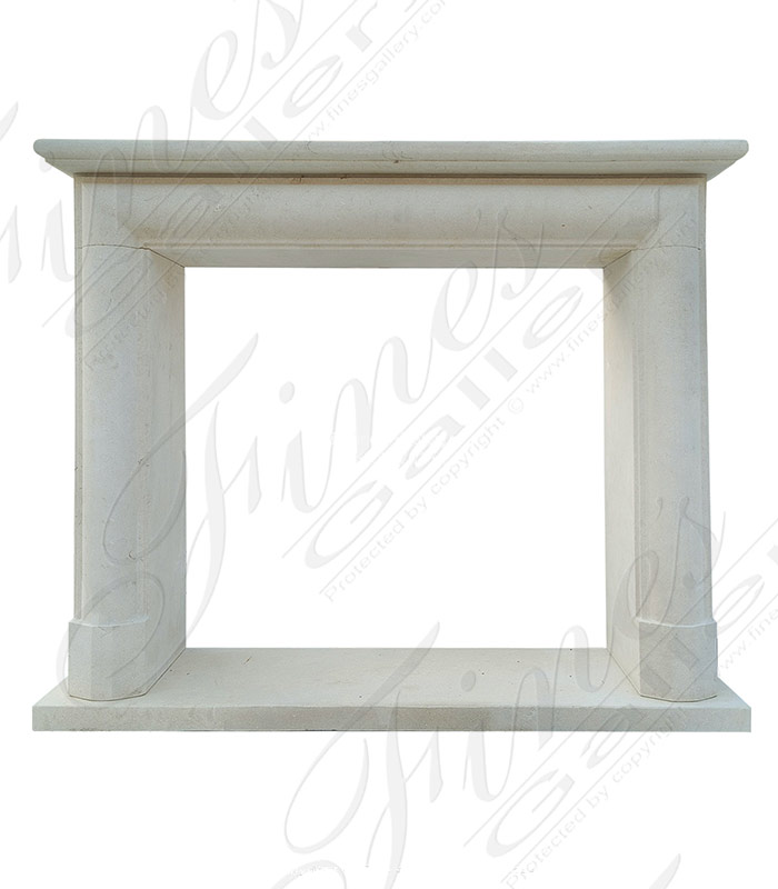 Bolection Style Mantel with Shelf in French Limestone