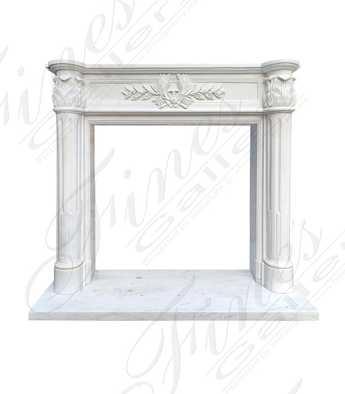 English Regency Columned Mantel in Statuary Marble