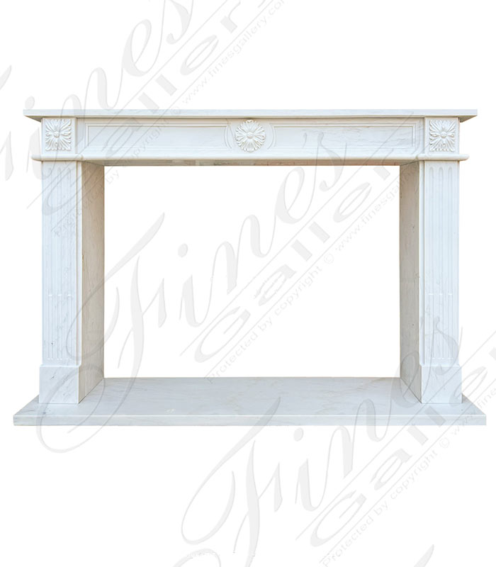 Oversized Regency Style Mantel in Statuary White Marble