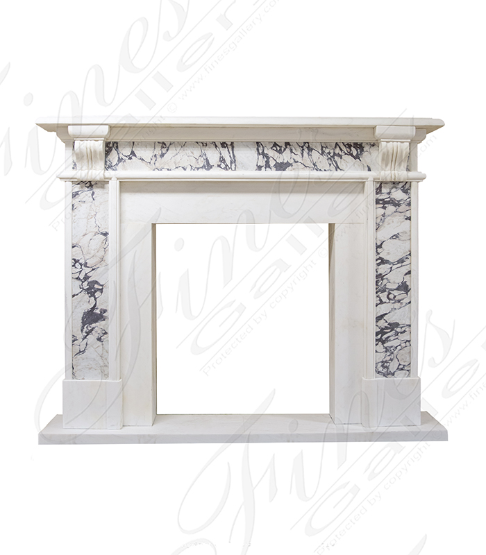 A Georgian Style Mantel in Italian Breccia Viola Marble