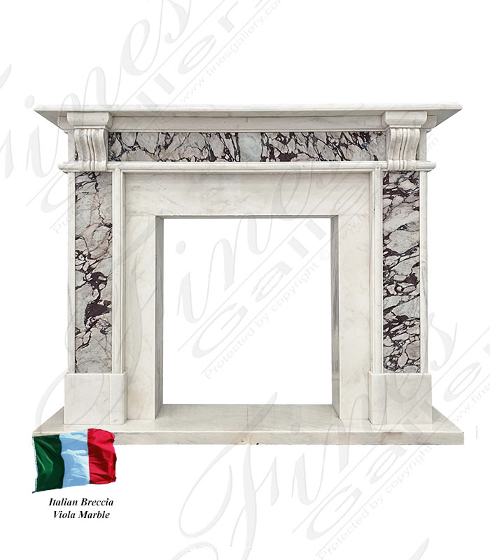 A Georgian Style Mantel in Italian Breccia Viola Marble
