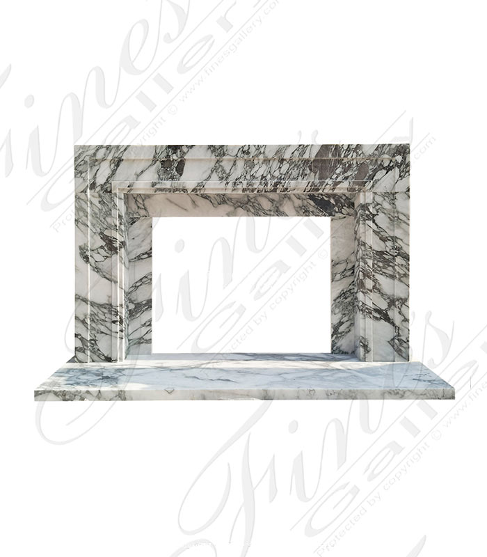 Classic Contemporary Style Mantel in Exotic Arabascato Marble