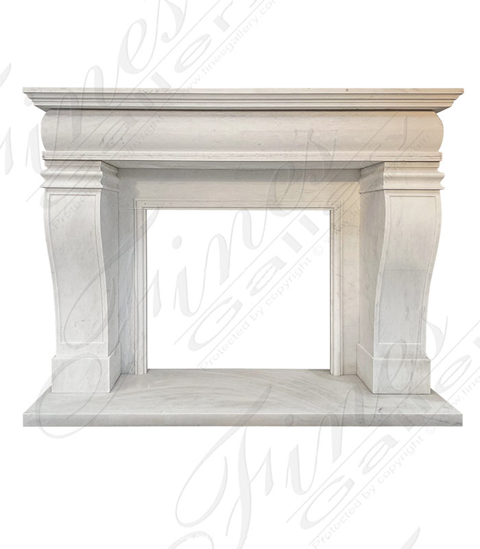 Classic Contemporary Style Mantel in Statuary Marble