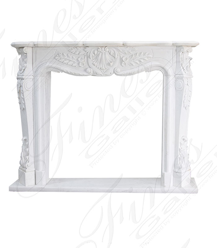 French Style Mantel in Statuary Marble