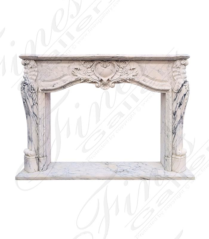 Rare French Style Mantel in Exotic Arabascato Corchia Marble