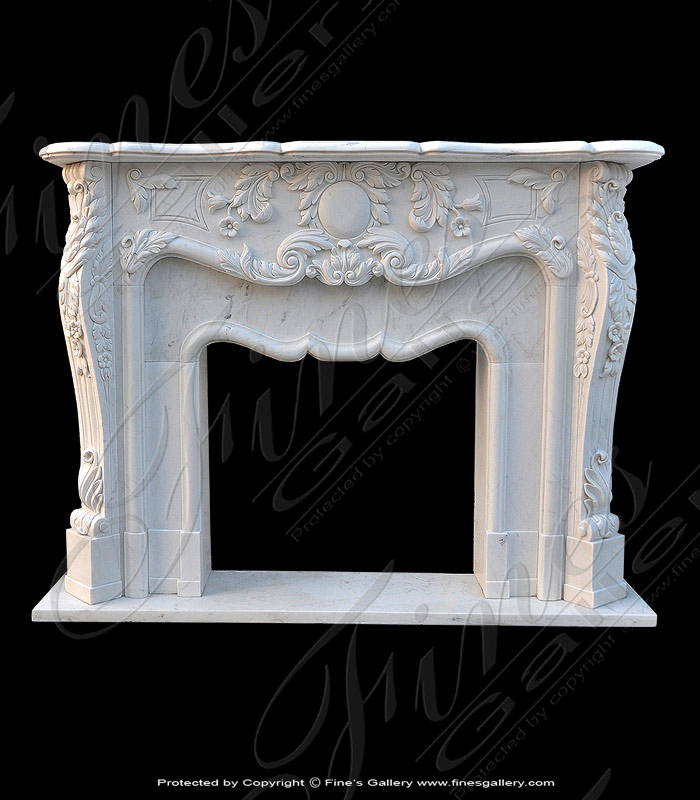 Pure White Marble Fireplace