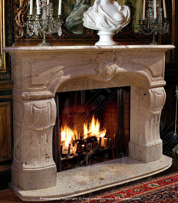 Antique Gray Marble Fireplace