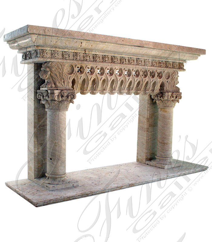 Column Style Marble Fireplace
