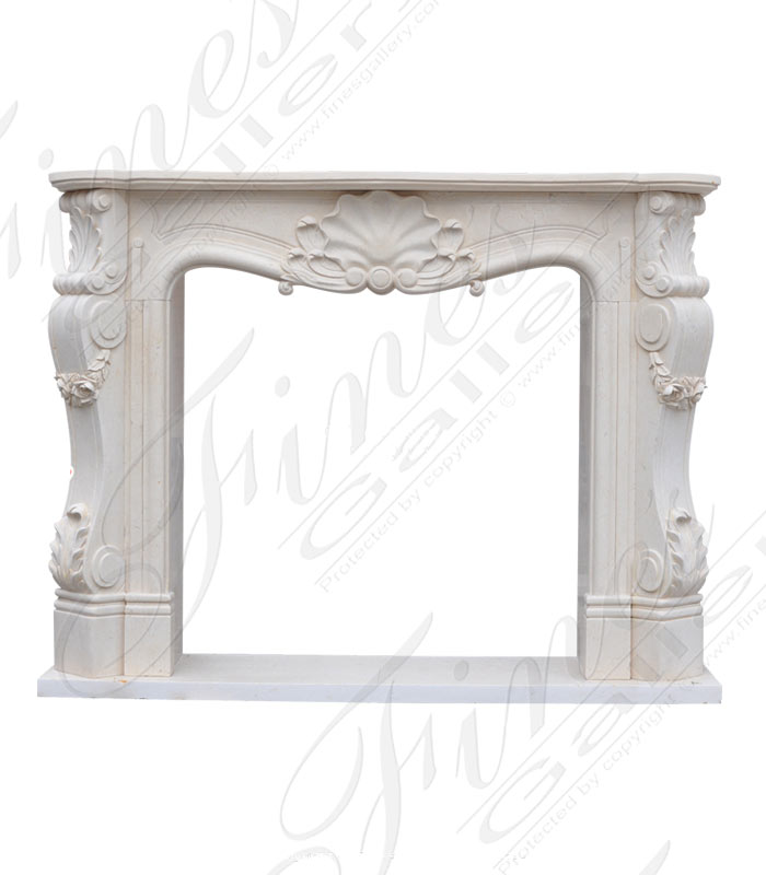 Floral and Shell Mantel in Galala Marble