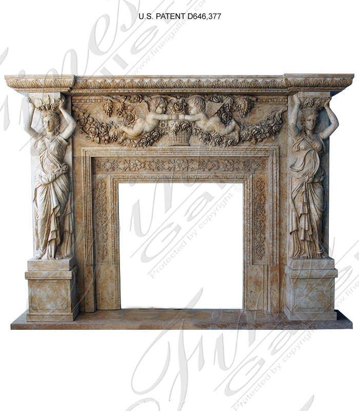 Large Ornate Marble Fireplace
