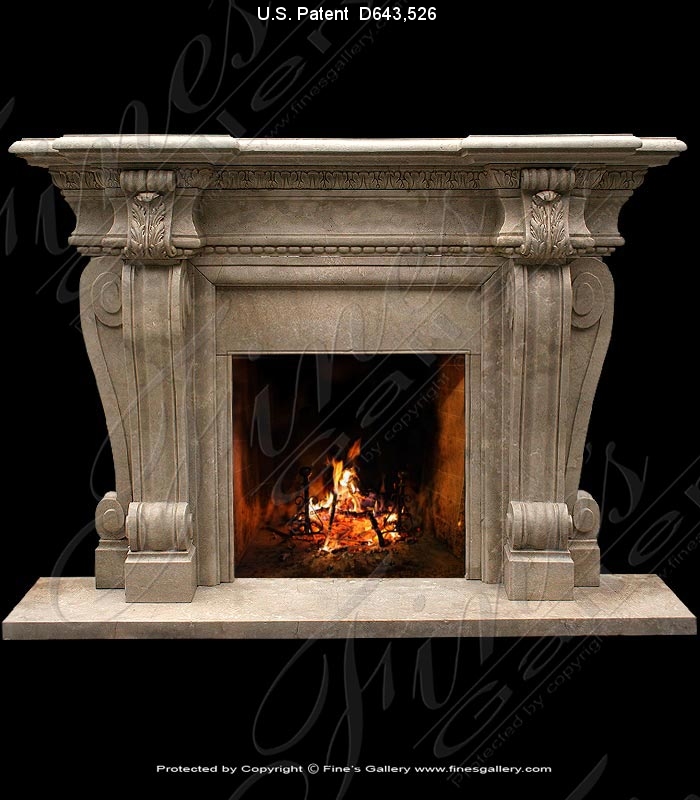 Elegant Accanthus Leaf Marble Mantel