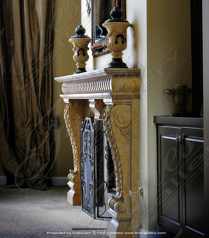 Golden Marble Fireplace