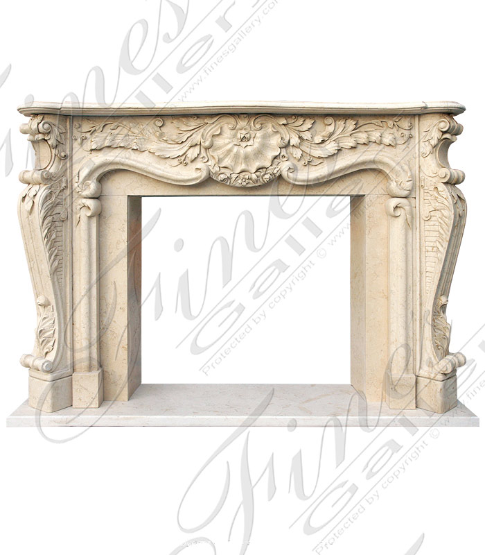 Leaf & Scroll Marble Fireplace