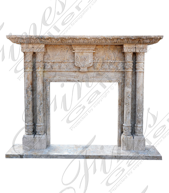 Leaf & Column Marble Fireplace Mantel