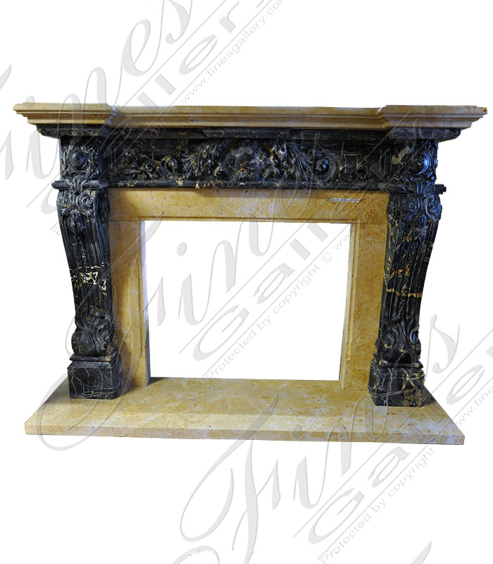 Black and Gold Marble Fireplace