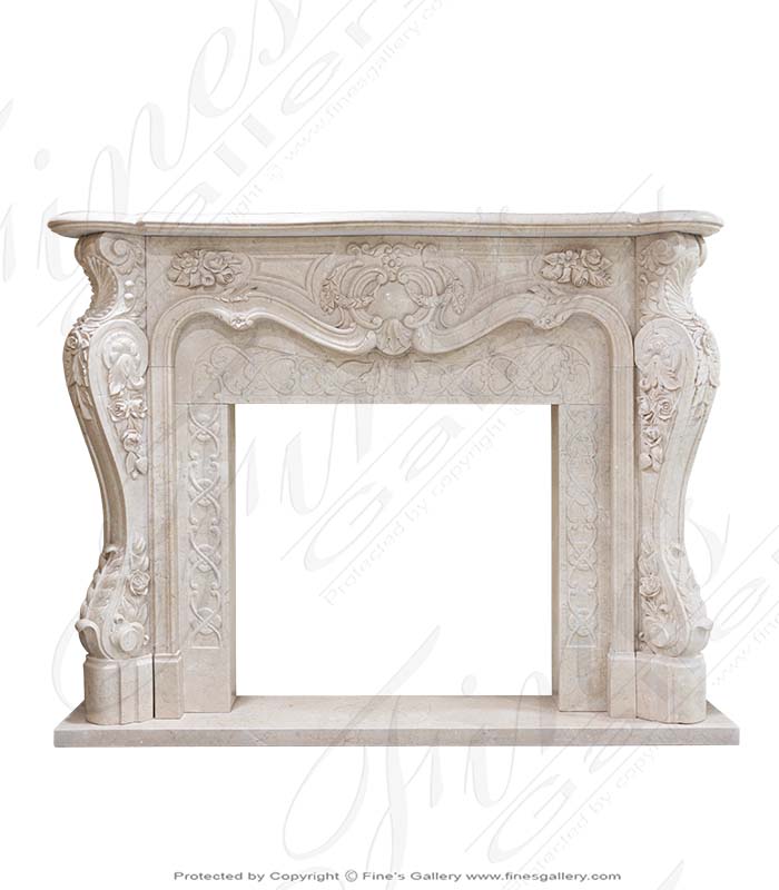 French Luxury Marble Fireplace In Crema Marfil