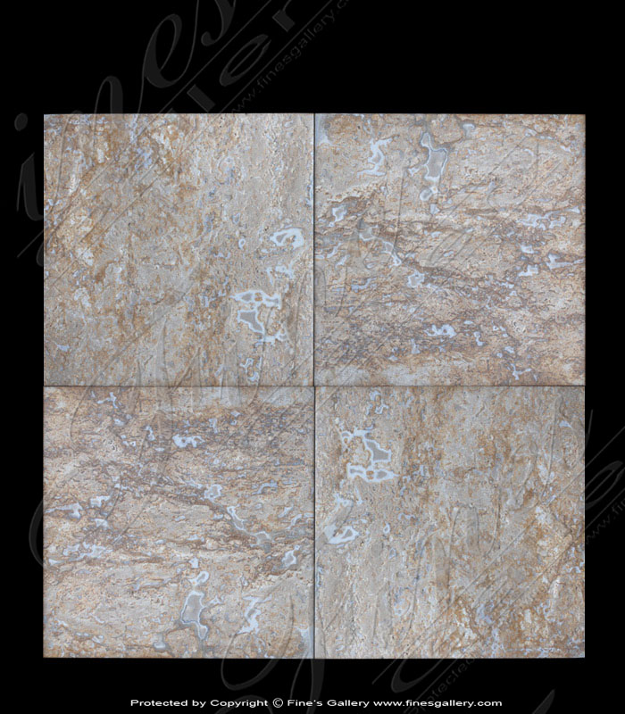 Four Square Gold Marble Tiles