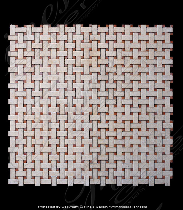 Red/Beige Marble Weave Tile