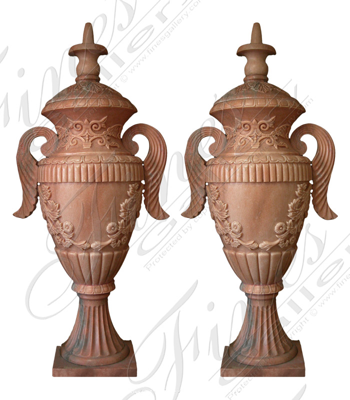 Rose Marble Urns or Planters