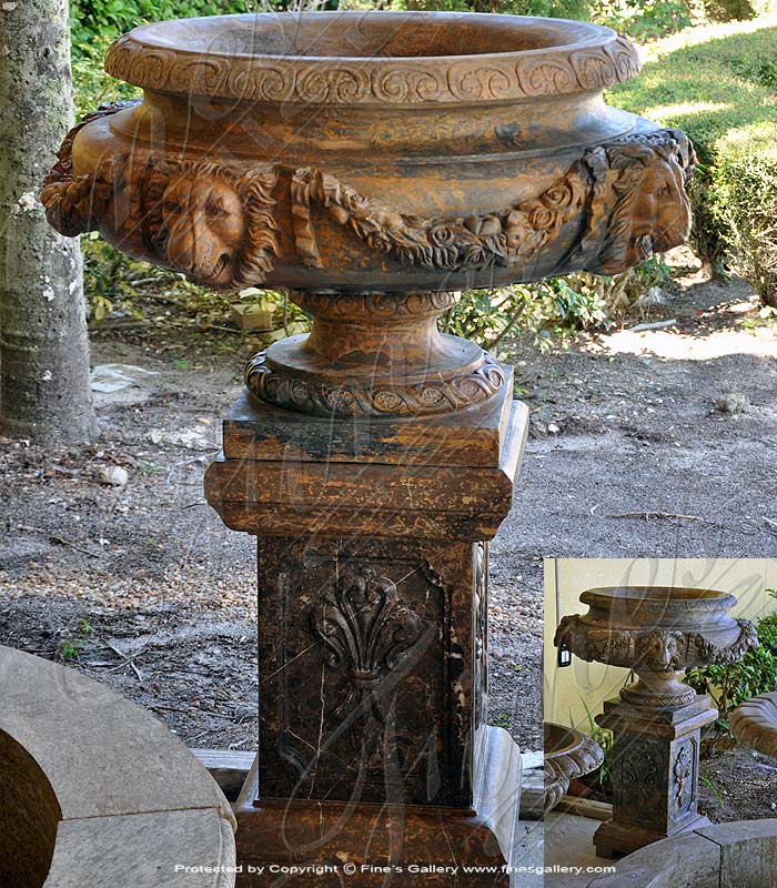 Lion Head Marble Planter