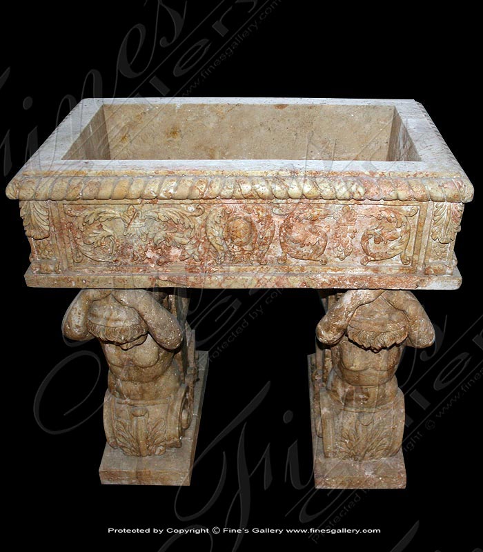 Tuscan Rustic Planter in Travertine