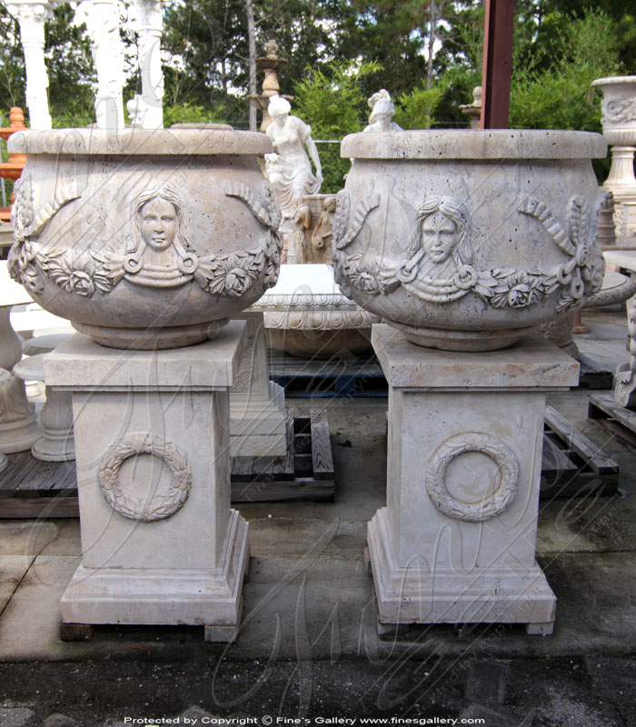 Angelic Faces Marble Planter
