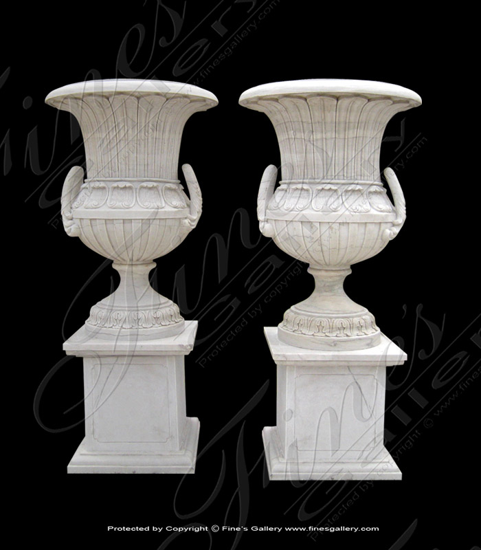 White Marble Urn Planter