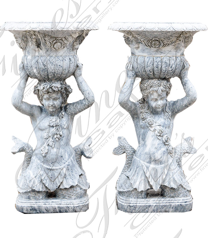 Boy and Girl Marble Planters