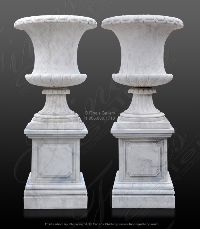 Pristine White Marble Planters