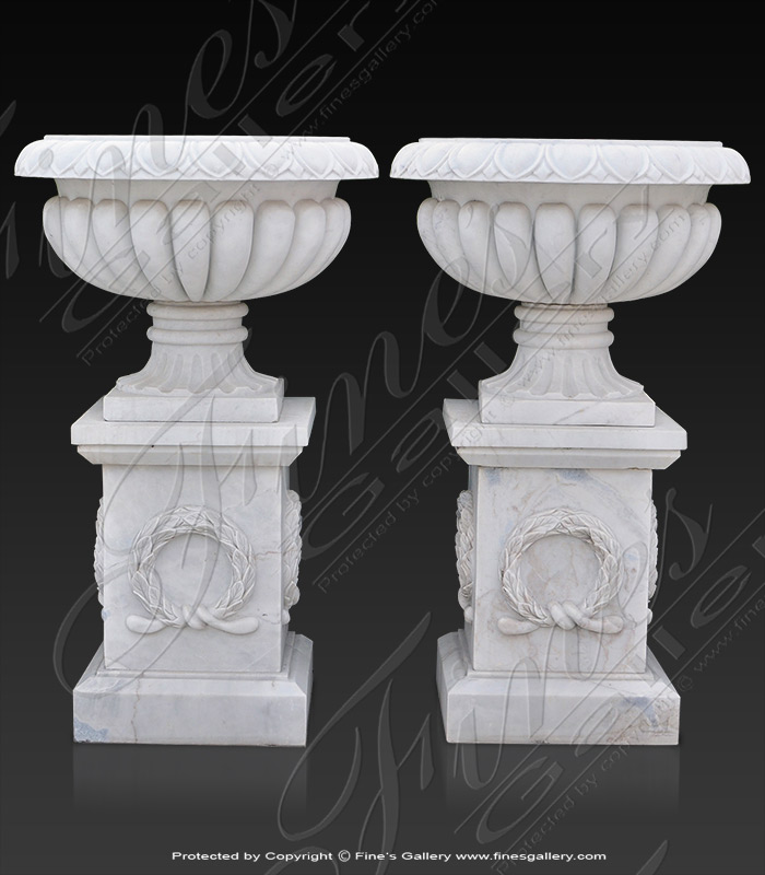 Marble Planter Pair