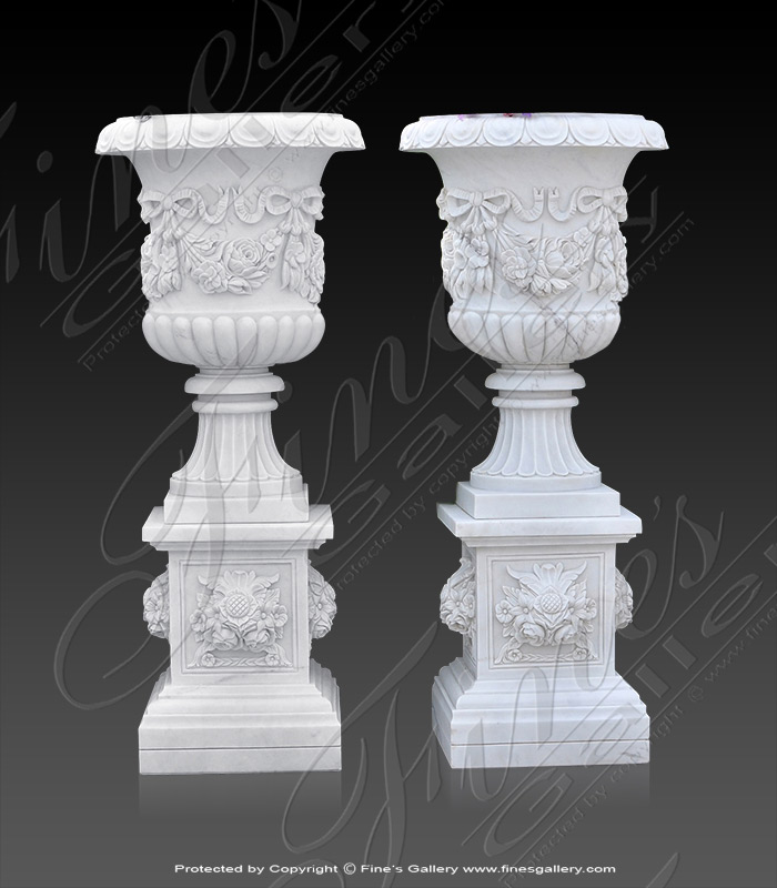 Marble Planter Pair