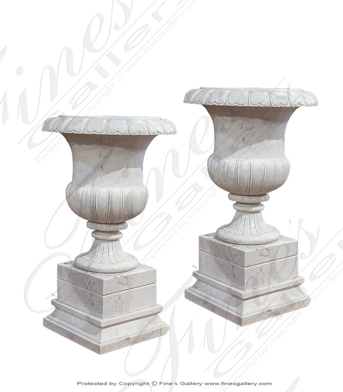 Classic White Marble Urns