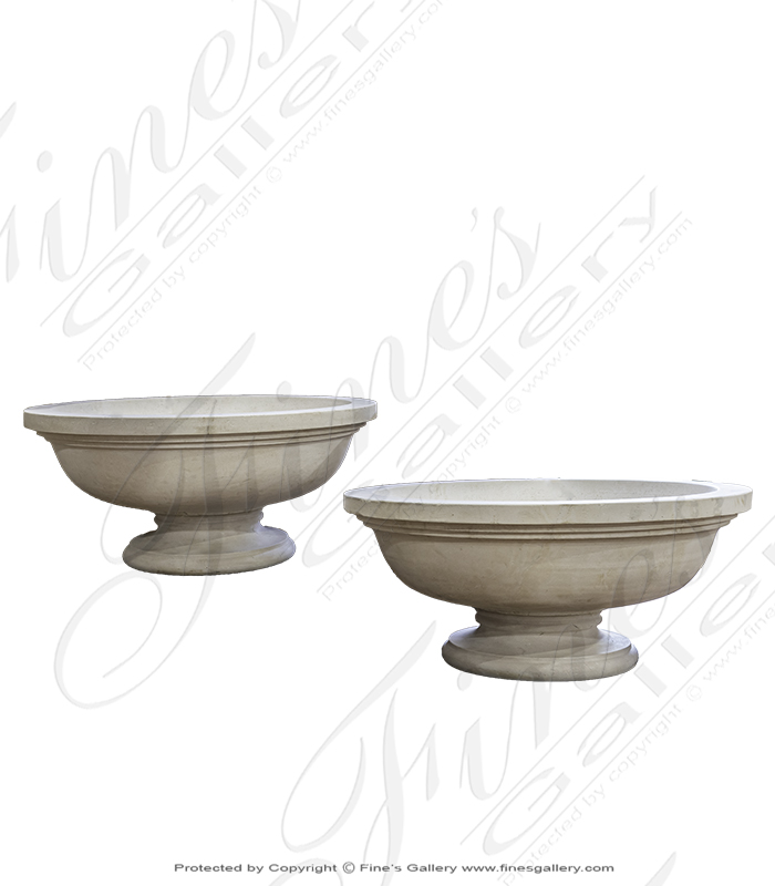 Contemporary Limestone Planter pair