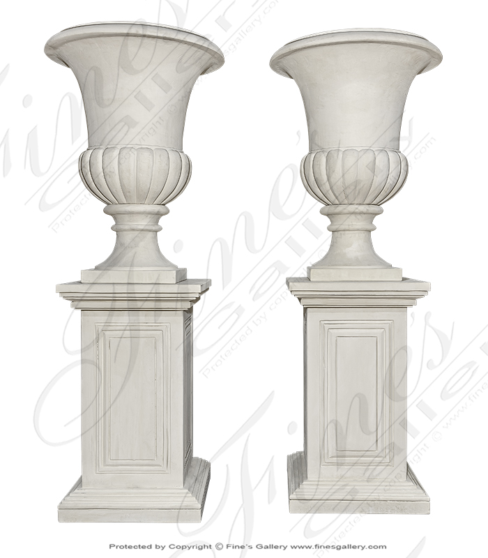 A pair of Italian Limestone Planters