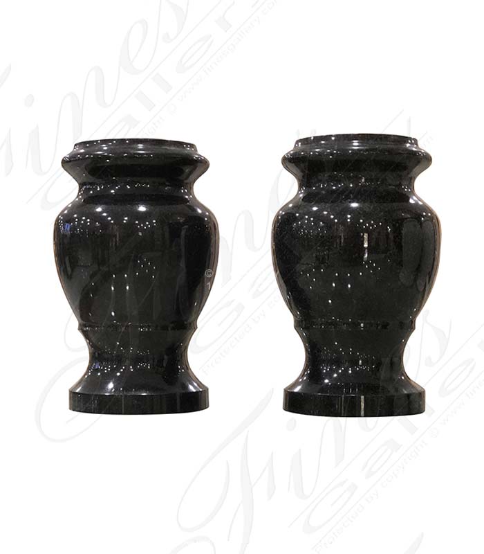 Monument Urns in Black Granite